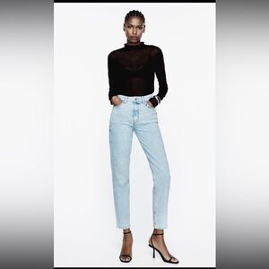ZARA Straight Leg High Rise Jeans